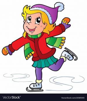 Раскраска девочка на коньках #2 #55375
