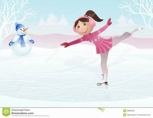 Раскраска девочка на коньках #10 #55383