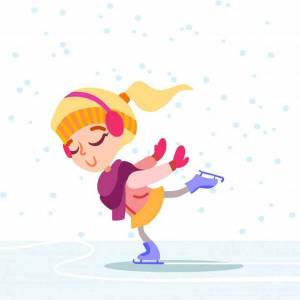 Раскраска девочка на коньках #15 #55388