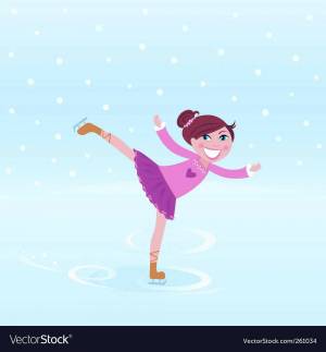 Раскраска девочка на коньках #22 #55395