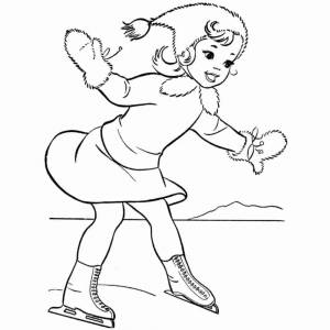 Раскраска девочка на коньках #24 #55397