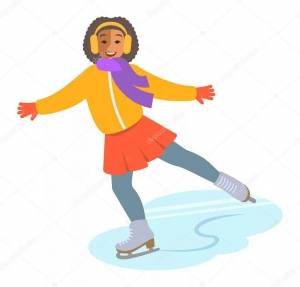 Раскраска девочка на коньках #26 #55399