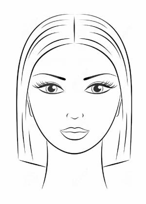 Раскраска девушки для макияжа лицо #8 #55541