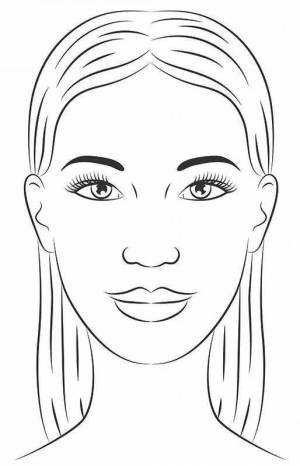 Раскраска девушки для макияжа лицо #10 #55543