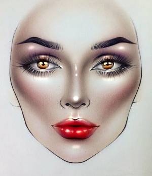 Раскраска девушки для макияжа лицо #17 #55550