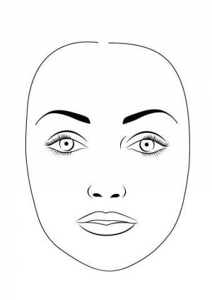 Раскраска девушки для макияжа лицо #27 #55560