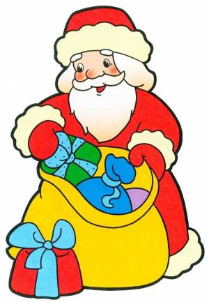 Раскраска дед мороз картинка для детей #13 #55842