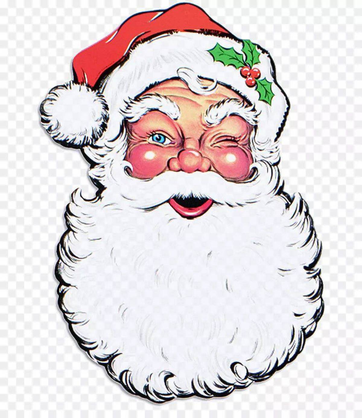 Раскраска Лицо Деда Мороза
