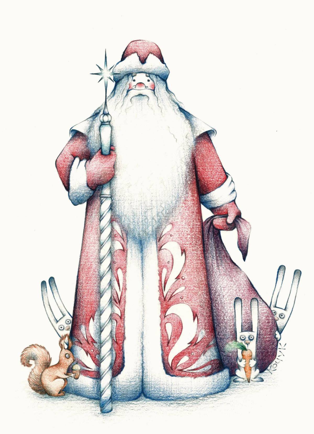 Дед мороз рисунок #15