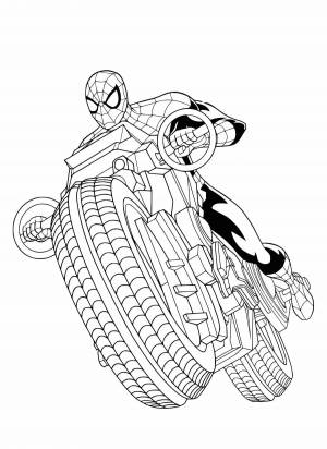 Раскраска человек паук на мотоцикле #25 #558172