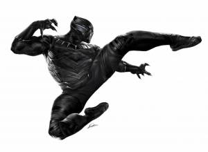 Раскраска черная пантера супергерой #12 #559670