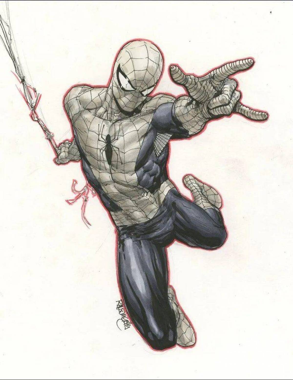 Человек паук рисунок #23