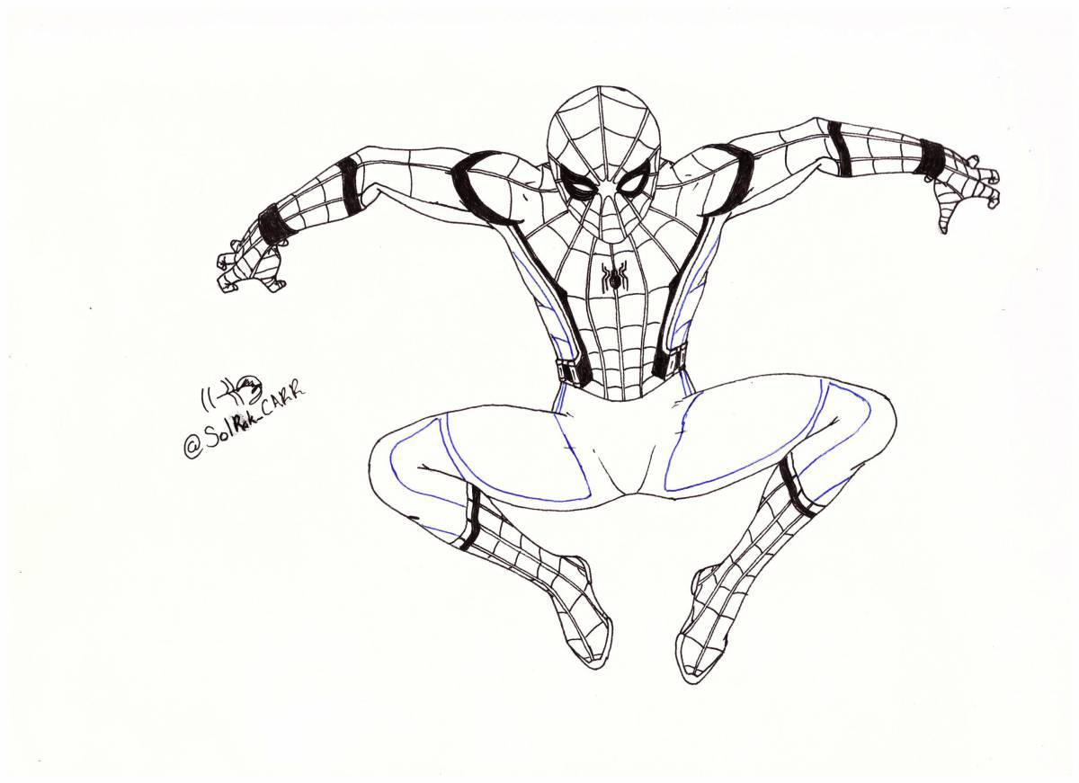Человек паук рисунок #27