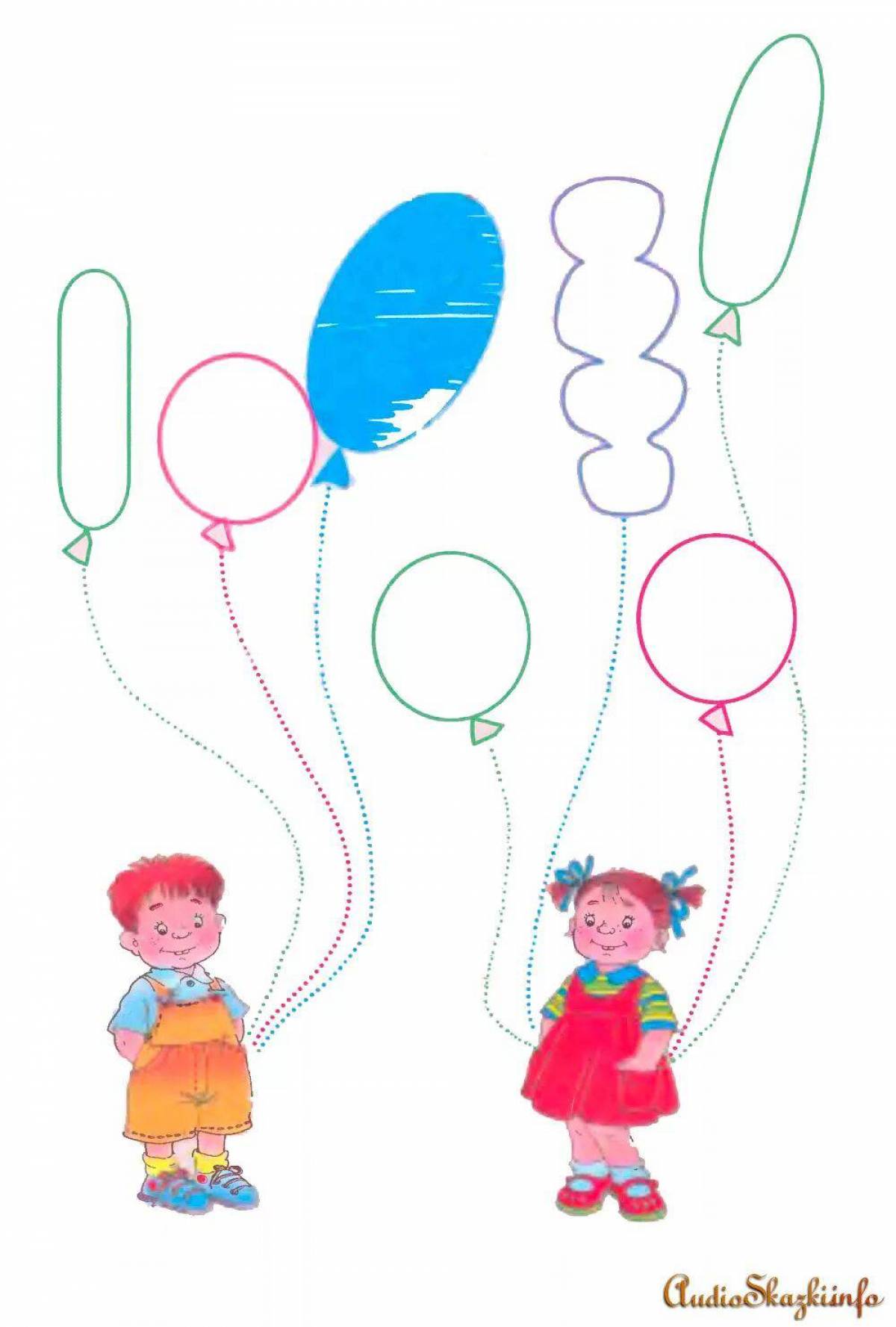 Шарики прямые линии. Ниточки для шариков рисование. Рисование воздушным шариком для детей. Мелкая моторика для детей. Занятие для малышей игрушки графомоторика.