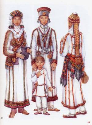 Раскраска чувашский национальный костюм #25 #561263
