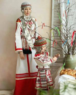 Раскраска чувашский национальный костюм #26 #561264