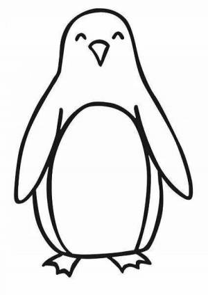 Раскраска шаблон пингвин #8 #562288