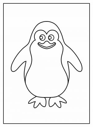 Раскраска шаблон пингвин #16 #562296