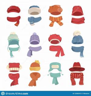 Раскраска шапка и шарф для детей #5 #563094