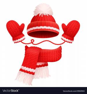 Раскраска шапка и шарф для детей #6 #563095