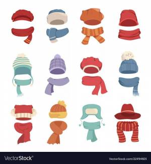 Раскраска шарфик и шапка #11 #563906