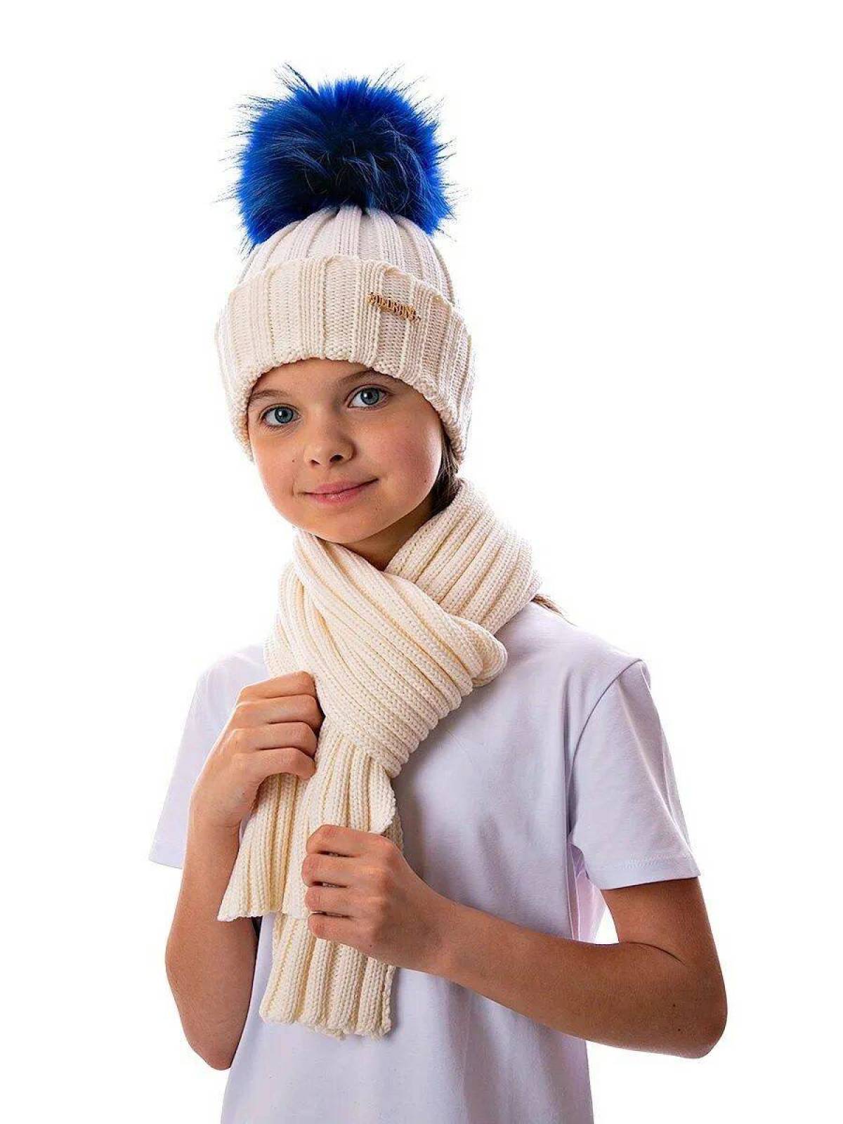 Шапка и шарф для детей #22
