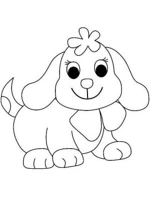 Раскраска щенок для детей 2 3 лет #10 #567295