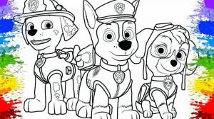 Раскраска щенячий патруль для детей 5 6 лет #23 #567600