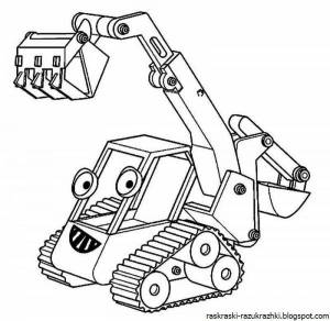 Раскраска экскаватор для мальчиков #28 #569081