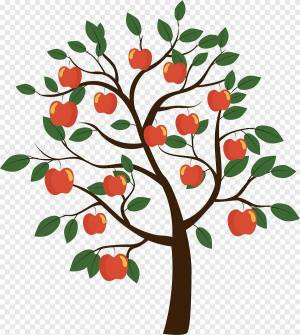 Раскраска яблоня для детей #4 #573085