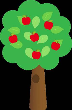 Раскраска яблоня для детей #15 #573096