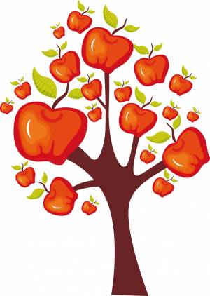 Раскраска яблоня для детей #19 #573100