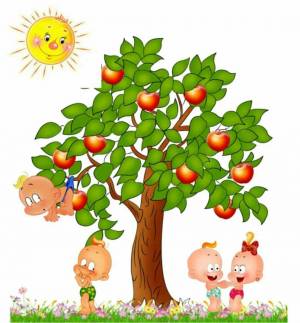 Раскраска яблоня для детей #21 #573102