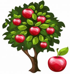 Раскраска яблоня для детей #33 #573114