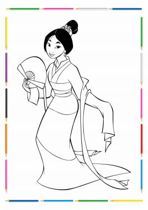 Раскраска японка в кимоно рисунок 4 класс #17 #574120