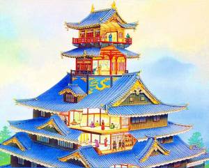 Раскраска японский дом #10 #574190
