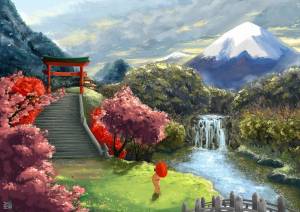 Раскраска японский пейзаж #23 #574242