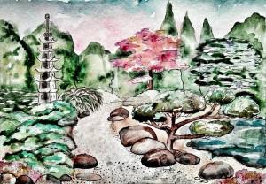 Раскраска японский сад 4 класс #1 #574282