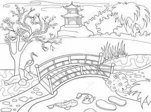 Раскраска японский сад 4 класс #2 #574283