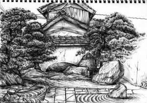Раскраска японский сад 4 класс #9 #574290