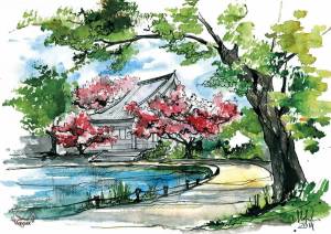 Раскраска японский сад 4 класс #11 #574292