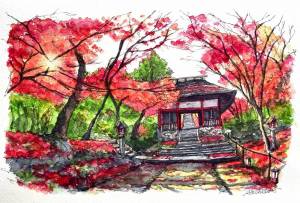 Раскраска японский сад 4 класс #15 #574296