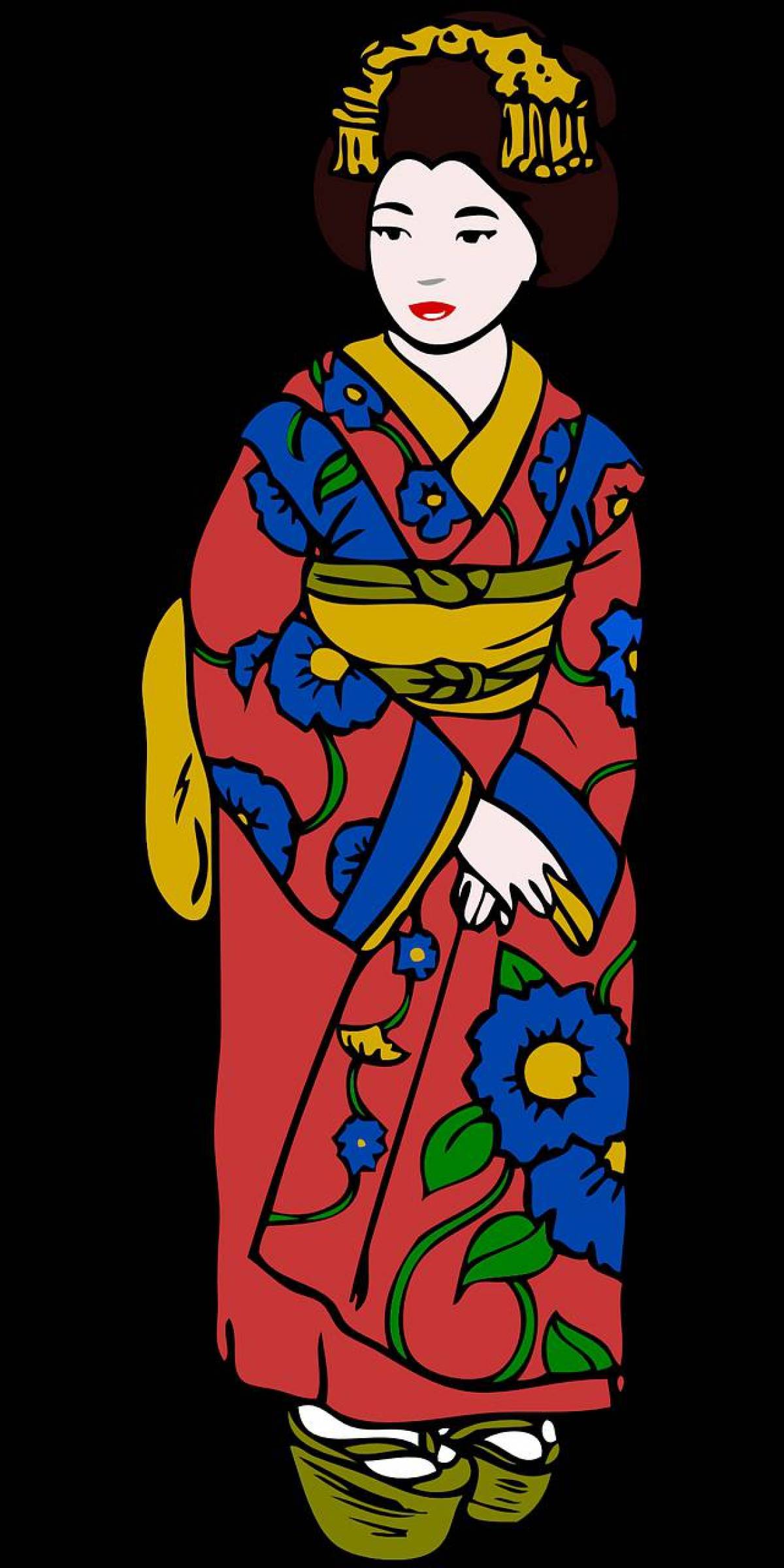 Японка в кимоно рисунок 4 класс #2