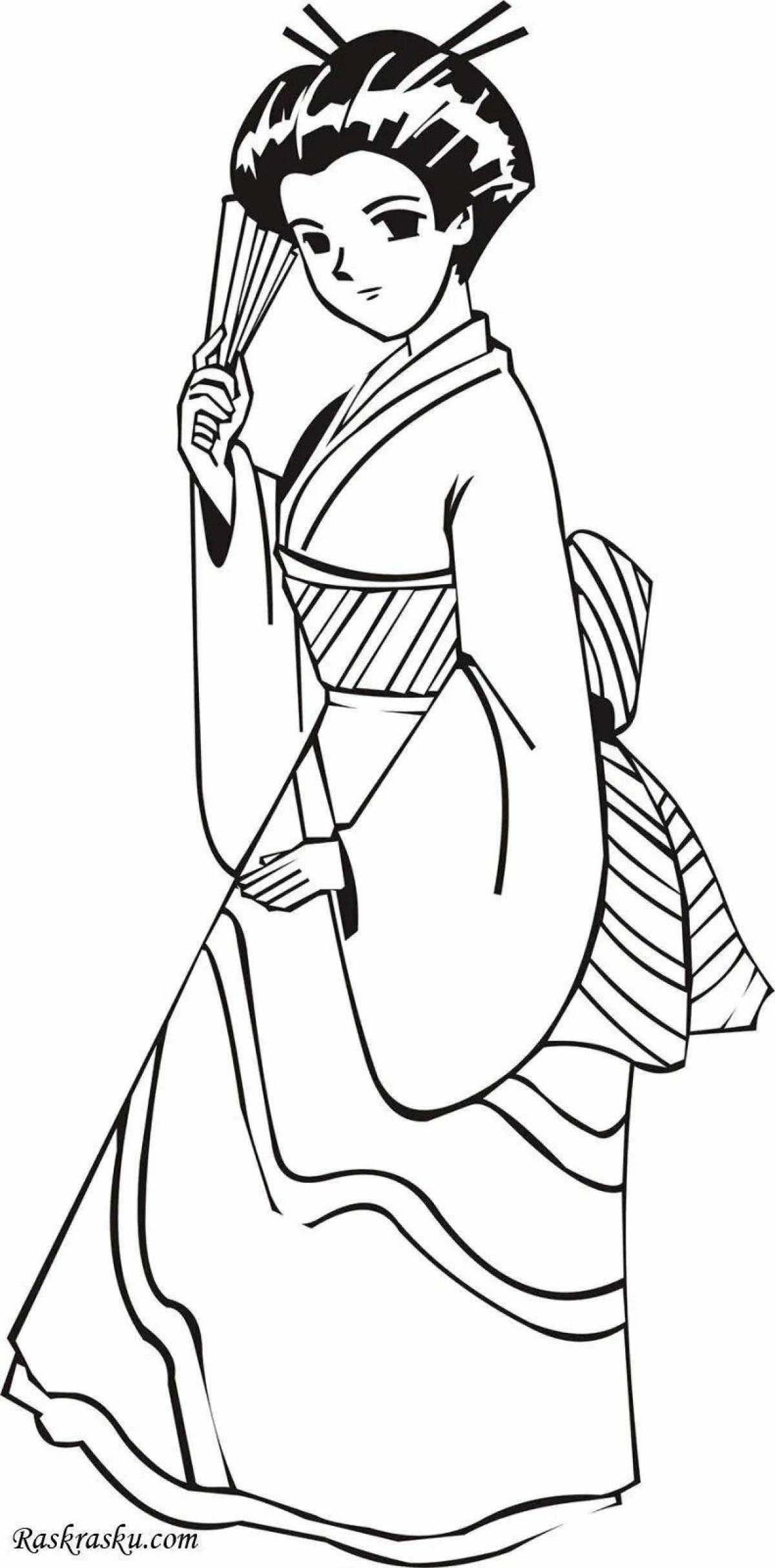 Японка в кимоно рисунок 4 класс #12