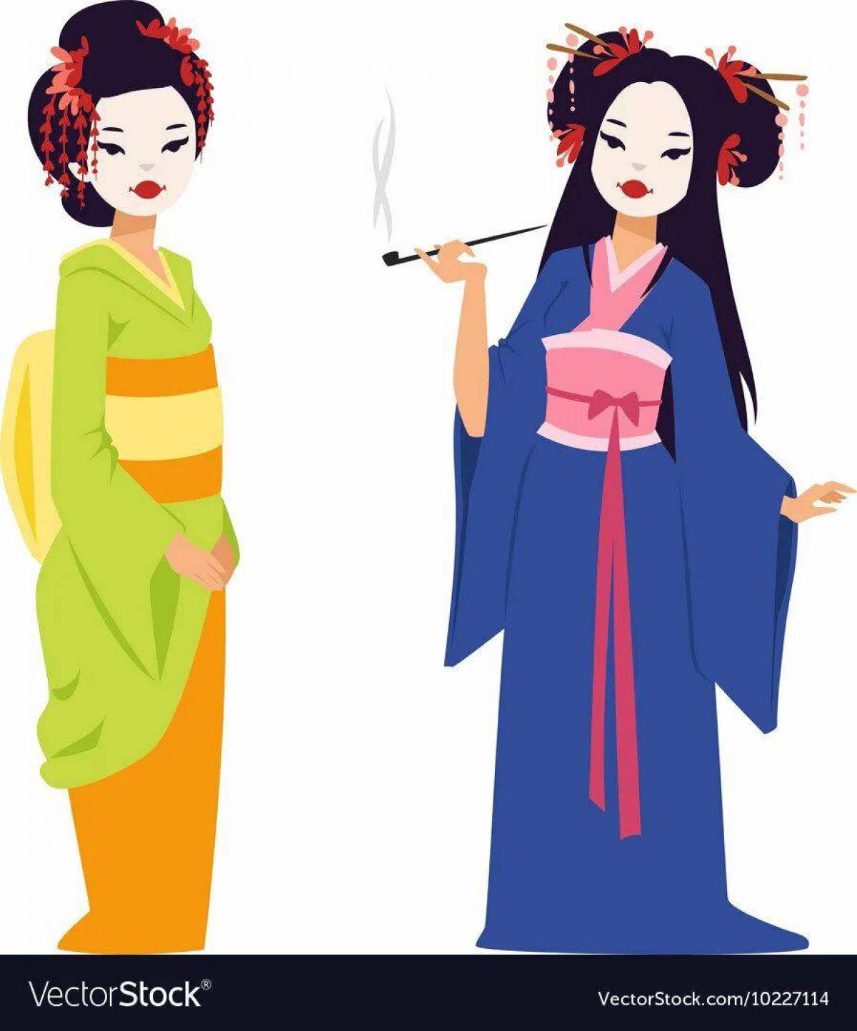 Японка в кимоно рисунок 4 класс #13