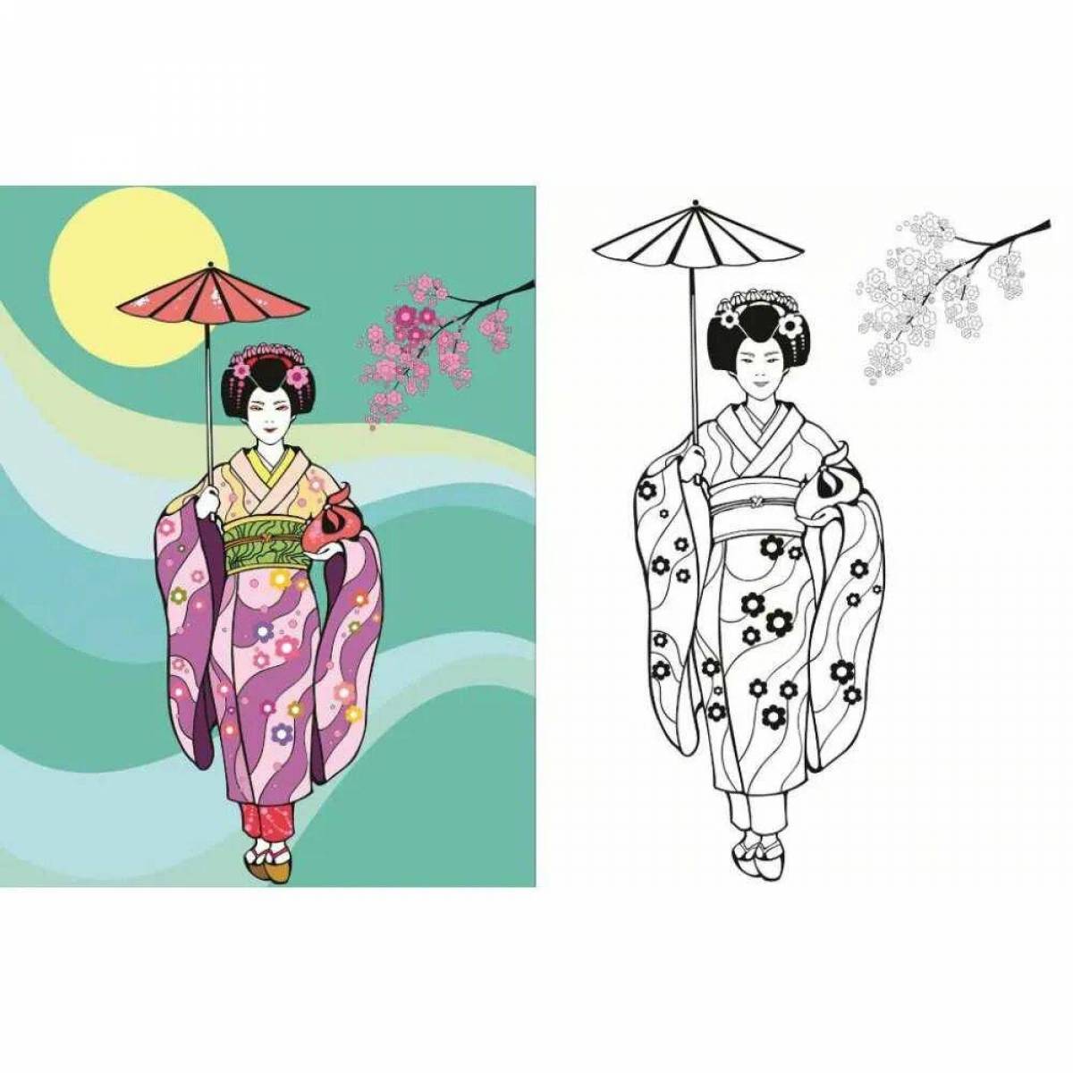 Японка в кимоно рисунок 4 класс #20