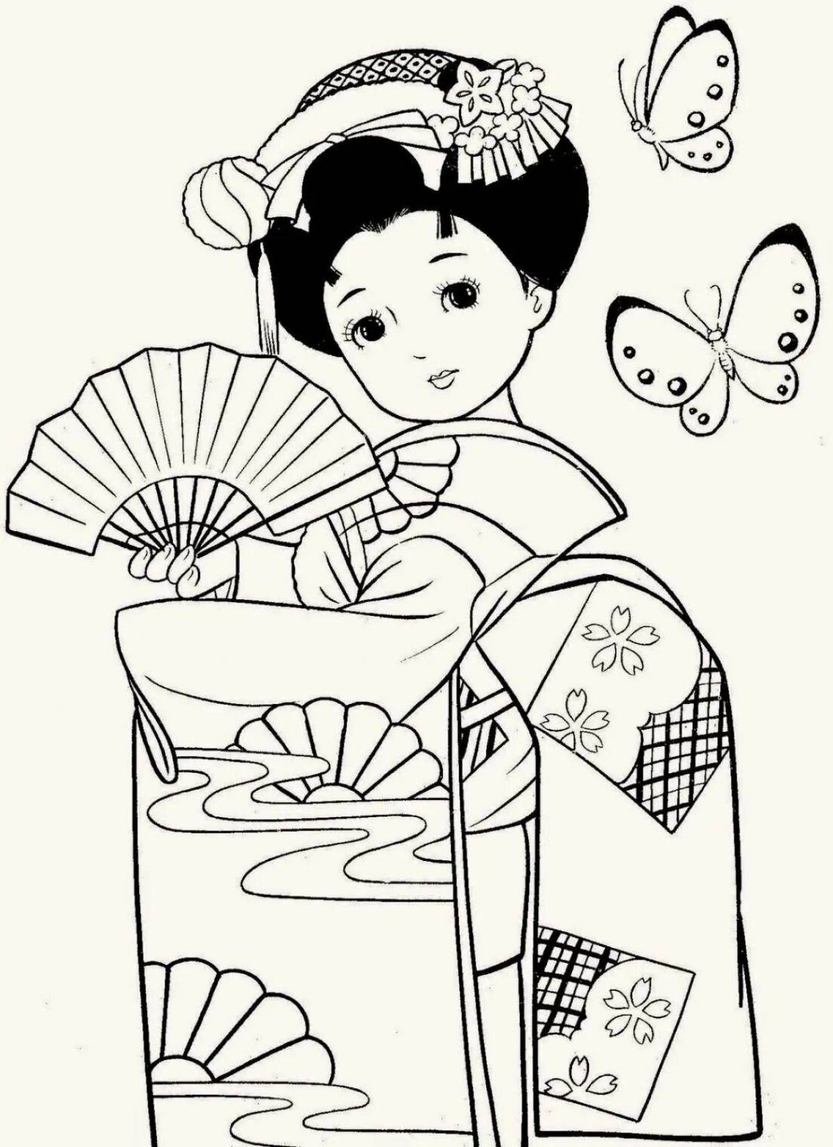 Японка в кимоно рисунок 4 класс #30