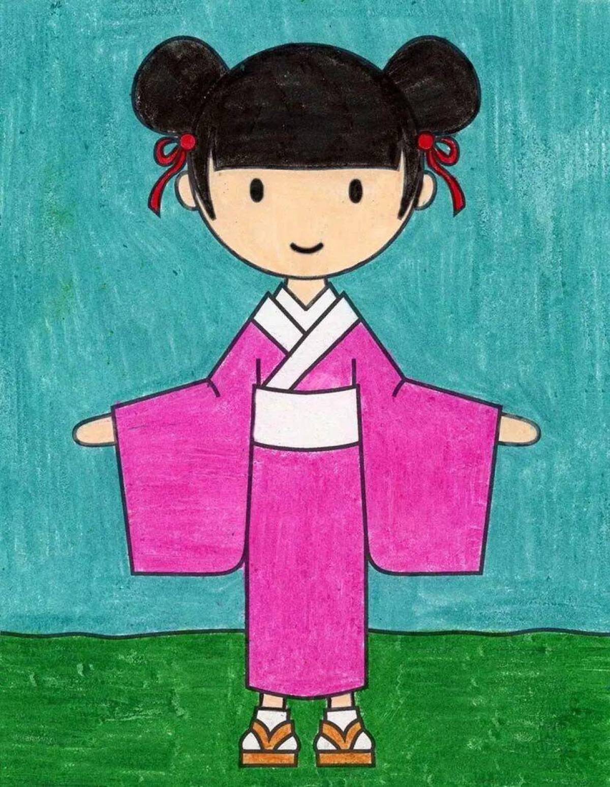 Японка в кимоно рисунок 4 класс #38