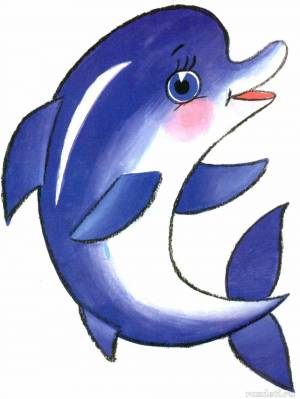 Раскраска дельфин для детей #17 #56082