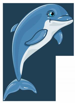 Раскраска дельфин для детей #22 #56087